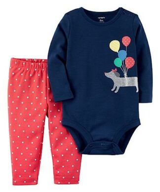 Carter's Newborn Baby Girl Bodysuit And Pant Set