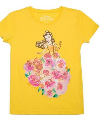 DISNEY BEAUTY AND THE BEAST GIRLS BELLE ROSES GRAPHICS T-SHIRT
