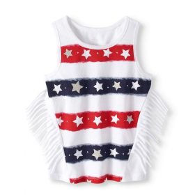 STAR AMERICANA TODDLER GLITTER FLINGS GIRLS TANK TOP