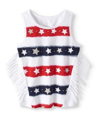 STAR AMERICANA TODDLER GLITTER FLINGS GIRLS TANK TOP