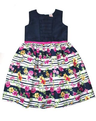 Wonder Nation Floral Stripe Shantung Girl Special Occasion Dress