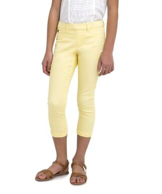 Jordache Girls Color Wash Crop Jeggings Jeans- Yellow