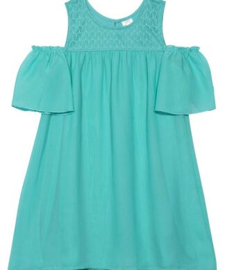 Wonder Nation Girls Lace Yoke Cold Shoulder Dress