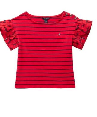 Nautica Girls Flutter Sleeves Proud Top