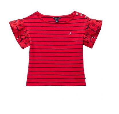 Nautica Girls Flutter Sleeves Proud Top