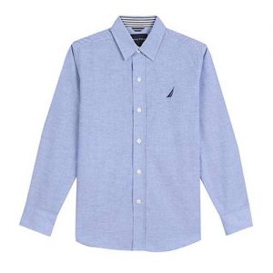 Nautica Boys Long Sleeve Chambray Woven Shirt