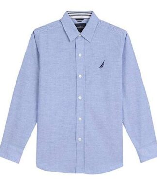 Nautica Boys Long Sleeve Chambray Woven Shirt