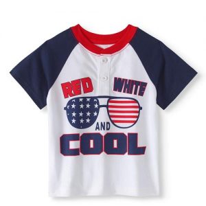 Star Toddler Short Sleeve Henley T- Shirt -Cool
