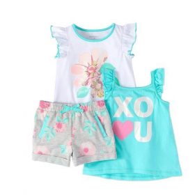 Healthtex Girl Flutter Sleeve T Shirt, Tank Top & Shorts