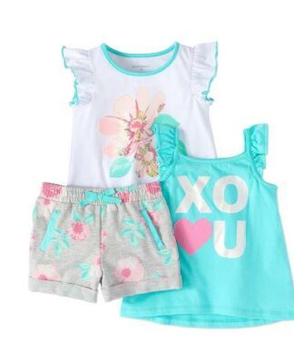 Healthtex Girl Flutter Sleeve T Shirt, Tank Top & Shorts