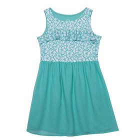 Wonder Nation Ruffle Lace With Chiffon Dress - Green