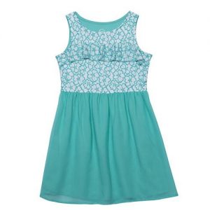 Wonder Nation Ruffle Lace With Chiffon Dress - Green