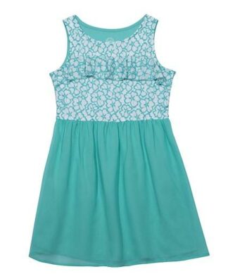 Wonder Nation Ruffle Lace With Chiffon Dress - Green