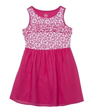 Wonder Nation Ruffle Lace With Chiffon Dress - Pink