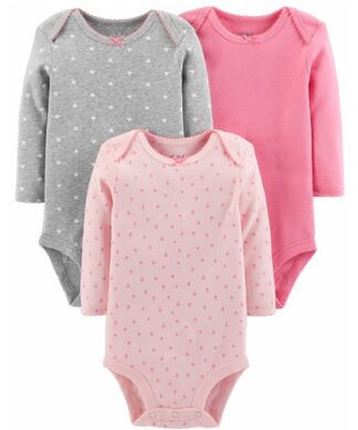 Carter's Child Of Mine Newborn Baby Girl Basic Long Sleeve Bodysuit Set