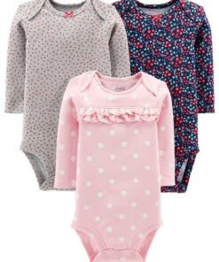 Carter's Child Of Mine Newborn Baby Girl Long Sleeve Bodysuit Set