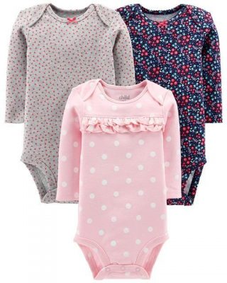Carter's Child Of Mine Newborn Baby Girl Long Sleeve Bodysuit Set