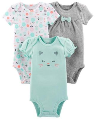 Carter's Child Of Mine Newborn Baby Girl 3pk Bodysuit Packs