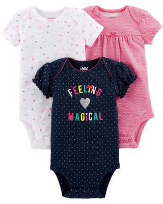 Carter's Child Of Mine Newborn Baby Girl 3pk Bodysuit Set