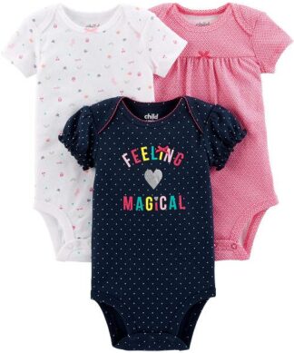 Carter's Child Of Mine Newborn Baby Girl 3pk Bodysuit Set