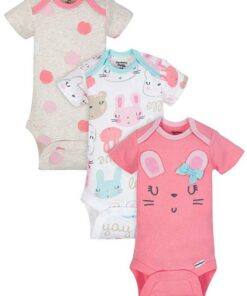 Gerber Organic Newborn Baby Girl 3 Pack Bodysuit Onesies