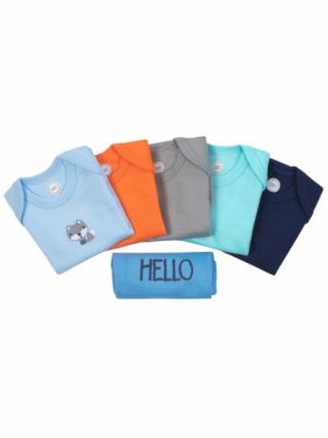 Wonder Nation Short Sleeve Newborn Baby Boy Bodysuit - 6 Packs