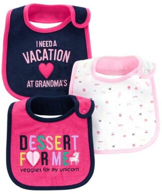 Carter's Child Of Mine Baby Girl 3 Pack Soak Free Bib - Grandma