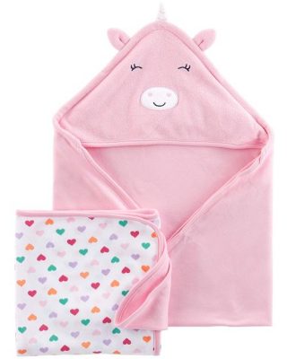 Carter's Child Of Mine Baby Girl Hooded & Bath Towel 2pks