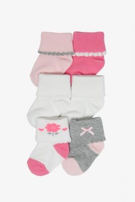 Carter's Child Of Mine Baby Newborn Girls Scallop Cuffs Fashion Socks -6 Pack
