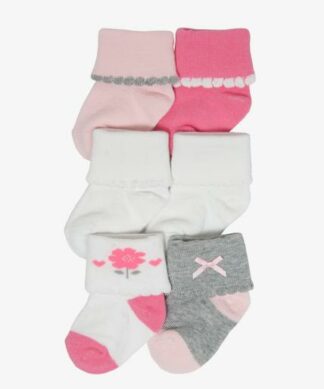 Carter's Child Of Mine Baby Newborn Girls Scallop Cuffs Fashion Socks -6 Pack