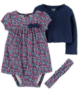 Carter's Child Of Mine Baby Girl Long Sleeve Cardigan Dress & Headband Set