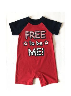 Newborn Baby Boy Americana 1 Piece Romper -Free To Be Me