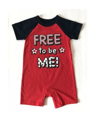 Newborn Baby Boy Americana 1 Piece Romper -Free To Be Me