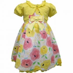 Blueberi Boulevarde Special Occasion Girls' Dress & Jacket Set - Yellow