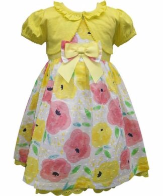 Blueberi Boulevarde Special Occasion Girls' Dress & Jacket Set - Yellow