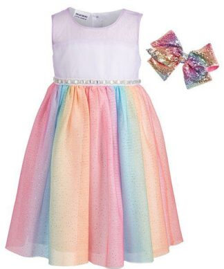 Blueberi Boulevarde Special Occasion Girls' Dress & Hair Bow Clip Set
