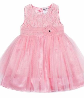 Little Lass Baby Girl Pink Lace Dress