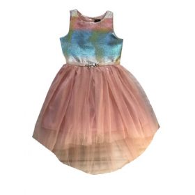 Lilt Girls Ombré Metallics  Flare Hi Lo Dress
