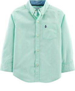 Carter's Baby Boys' Stripped Poplin Button Down Front Shirt
