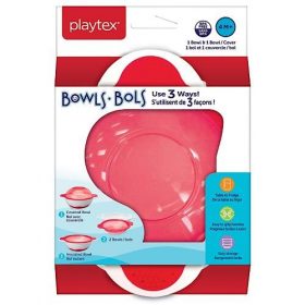 Playtex Meal Time 3 in 1 Ways Feeding Baby Bowl Plate - Red
