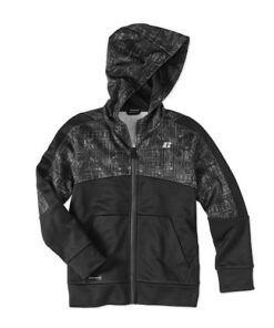 RUSSELL BOYS TECH FULL SIP PRINTED SLEEVE HOODY-GRAY MATRIX