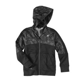 RUSSELL BOYS TECH FULL SIP PRINTED SLEEVE HOODY-GRAY MATRIX