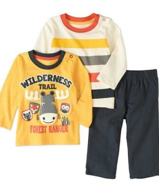 Healthtex Baby Boy Graphic T-shirts And Pant 3-Piece Set