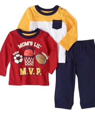 Healthtex Baby Boys Graphic T-shirts And Pant 3-Piece Set - MVP