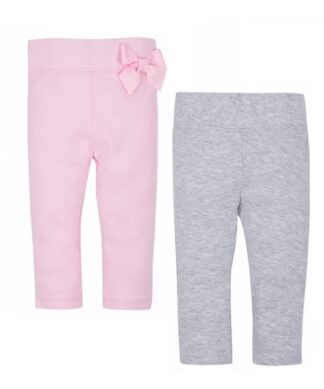 Gerber 100% Organic Cotton Baby Girl 2 Pack Trouser Pant Set