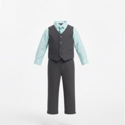 Blueberi Boulevarde Boys' Vest, Shirt, Tie & Pant 4-Piece Clothing Set