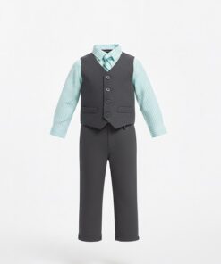 Blueberi Boulevarde Boys' Vest, Shirt, Tie & Pant 4-Piece Clothing Set