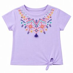 Colorful Planet Girls Tie Top T-shirt   - Lilac