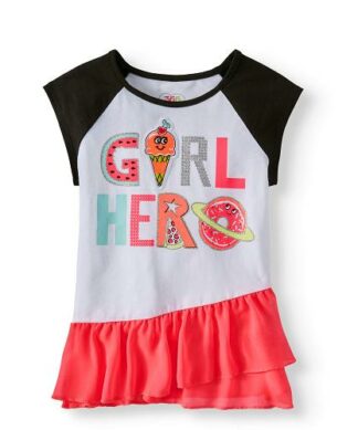 365Kids Peplum Raglan Girls Top
