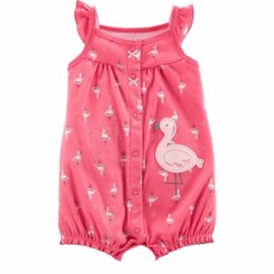 Carter's Child Of Mine Baby Girl Flutter Sleeve Snap Up Romper